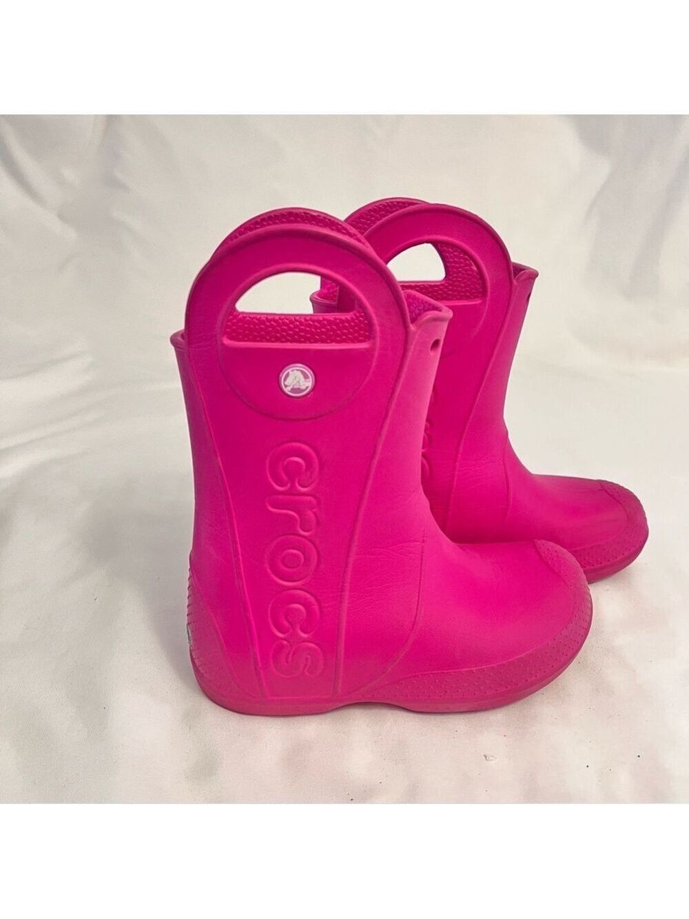 Crocs Pink Rain & Snow Boots with Easy Pull-On Handles Size C13